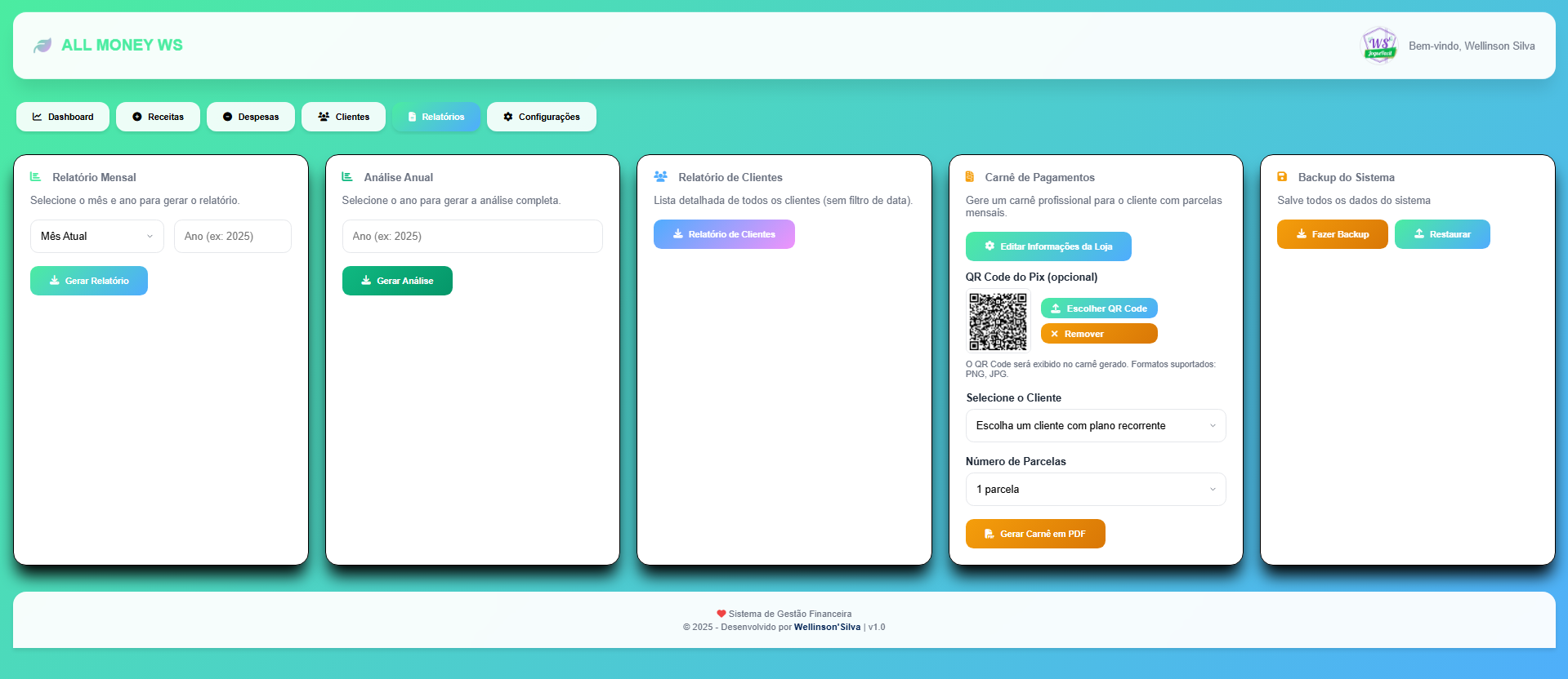 Relatórios ALL MONEY WS